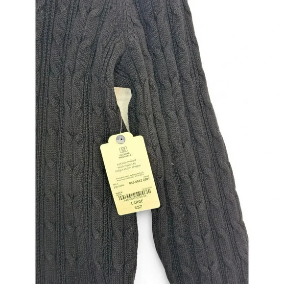 St. John's Bay Women's Long Sleeve Black Classic Cable Sweater Size Large - Picture 9 of 9